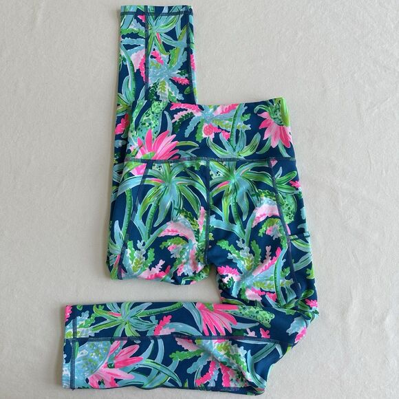 Lilly Pulitzer Leggings XXS Luxletic Crop Weekender Sweet Escape High Rise Macaw - Picture 6 of 7